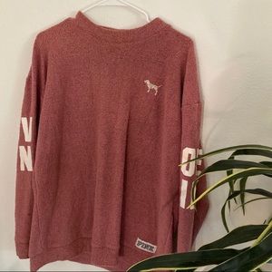 vs pink mock neck sweater